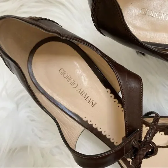 Giorgio Armani Brown Pointed Toe Shoes 10.5